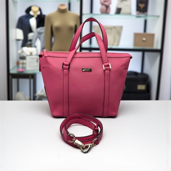 Vintage Kate Spade Pink Saffiano Leather Newbury Lane Tote Bag Includes COA - Picture 1 of 14